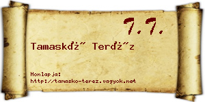 Tamaskó Teréz névjegykártya